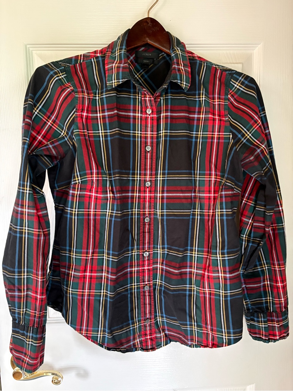 J. Crew women’s Red and Black Plaid Button-Down Shirt